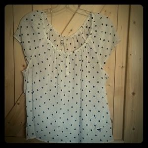 Hollister sheer polka dot top
